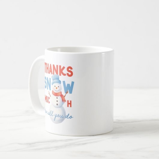 Sneeuwman bedankt Sneeuwman veel cadeau Koffiemok (Voorkant links)