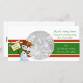 Sneeuwman Begroeting Vakantie Foto Kaarten (Voorkant / Achterkant)