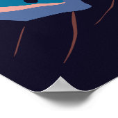 Sneeuwman beklimt bergen met Kerstmis Poster (Hoek)