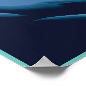 Sneeuwman beklimt bergen met Kerstmis Poster (Hoek)