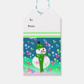 Sneeuwman Bel Explosie Cadeaulabel (Voorkant)