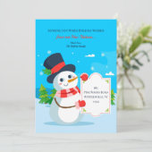 Sneeuwman Bewegende Kerstkaart (Staand voorkant)