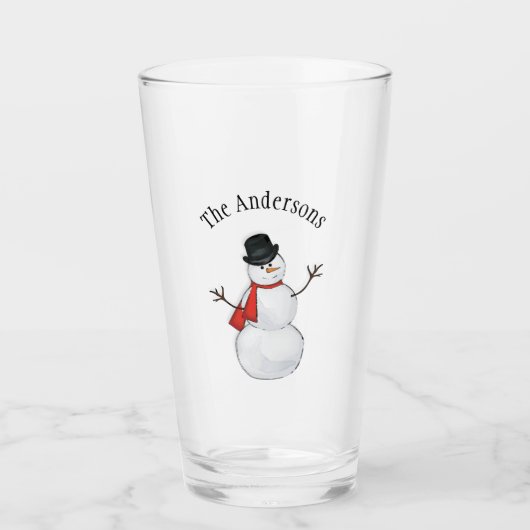 Sneeuwman bewerkbaar glas (Voorkant)
