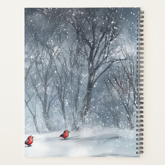 Sneeuwman biedt liefde met een groot hart planner (Achterkant)