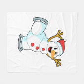 Sneeuwman bij Ice skating met Ice schaatsen.PNG Fleece Deken (Voorkant (Horizontaal))