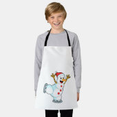 Sneeuwman bij Ice skating met Ice schaatsen.PNG Schort (Gedragen)