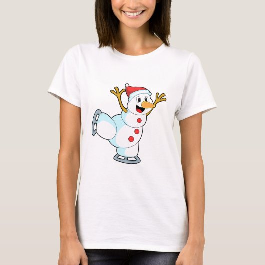 Sneeuwman bij Ice skating met Ice schaatsen.PNG T-shirt (Voorkant)