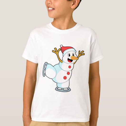 Sneeuwman bij Ice skating met Ice schaatsen.PNG T-shirt (Voorkant)
