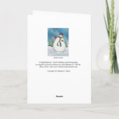 Sneeuwman bij nacht vakantie begroeting Kaart (Achterkant)