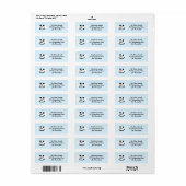 Sneeuwman Blauw en Wit Vakantie Labels (Full Sheet)