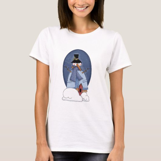Sneeuwman Blauwe Tshirts en Cadeaus (Voorkant)