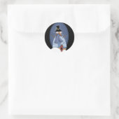 Sneeuwman Blauwe Tshirts en Cadeaus Ronde Sticker (Tas)