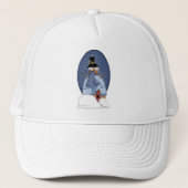 Sneeuwman Blauwe Tshirts en Cadeaus Trucker Pet (Voorkant)