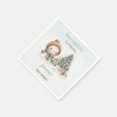  Sneeuwman Blue Christmas Boy Baby shower Servet (Hoek)