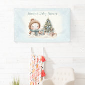  Sneeuwman Blue Christmas Boy Baby shower Spandoek (Insitu)