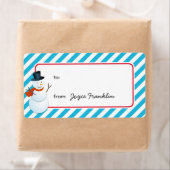 Sneeuwman blue strepen, aangepast aan label met ca (Insitu)