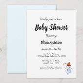 Sneeuwman Boho Baby shower Uitnodiging (Voorkant / Achterkant)
