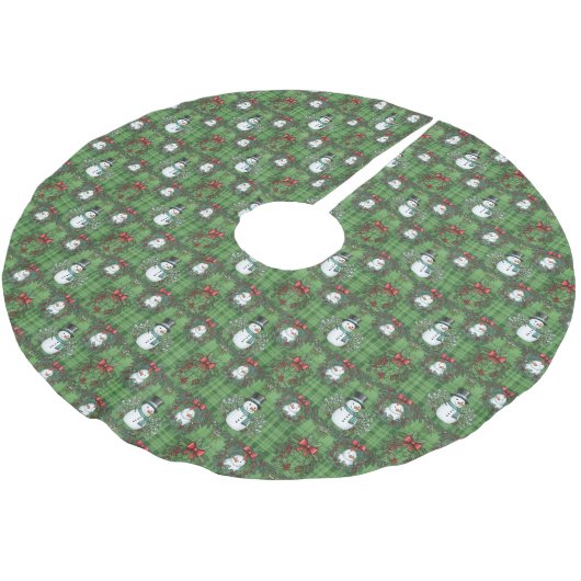 Sneeuwman Boomrok Kerstboom Rok (Gekanteld)