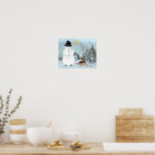 Sneeuwman bouwen poster (Keuken)