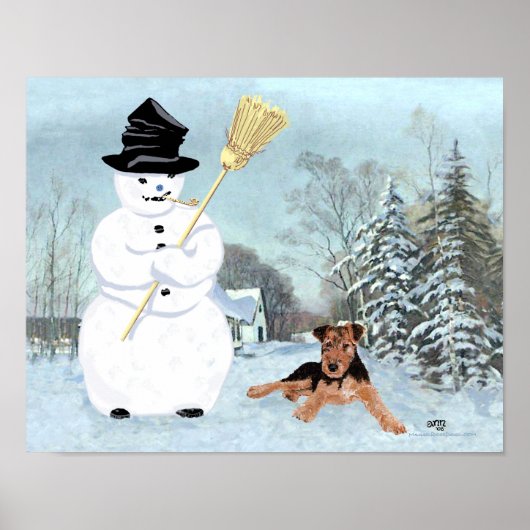Sneeuwman bouwen poster (Voorkant)