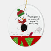 Sneeuwman Bowler Keramisch Ornament (Links)