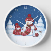 Sneeuwman Breiend Kerstsjaal (Voorkant)