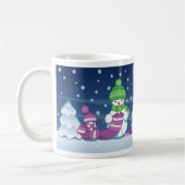 Sneeuwman Breiend Kerstsjaal Koffiemok (Links)