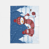 Sneeuwman Breiende Kerstsjaal Fleece Deken (Voorkant)