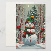 Sneeuwman Briefpapier (Voorkant / Achterkant)