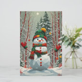 Sneeuwman Briefpapier (Staand voorkant)