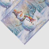 Sneeuwman buiten in de sneeuw tissuepapier (Detail)