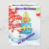 Sneeuwman cadeau kerstkaart kaart (Voorkant / Achterkant)