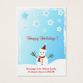 Sneeuwman - Cadeau label kaart