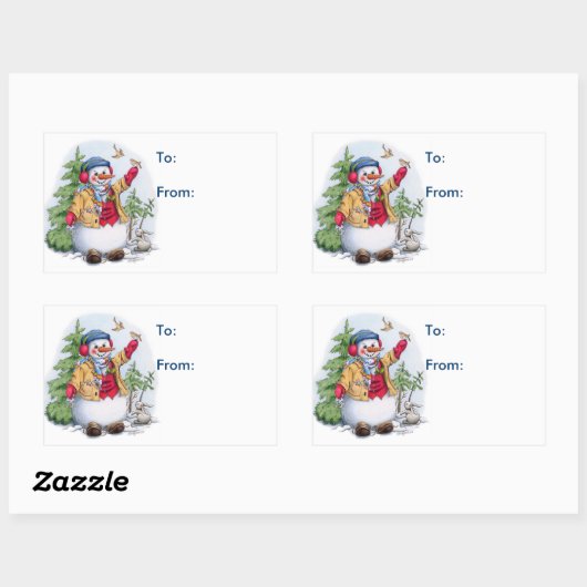 Sneeuwman - Cadeau Labels (Vel)