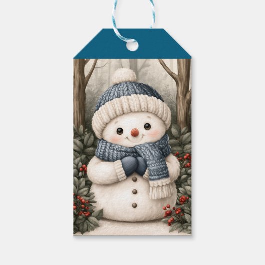 Sneeuwman Cadeaulabel (Voorkant)