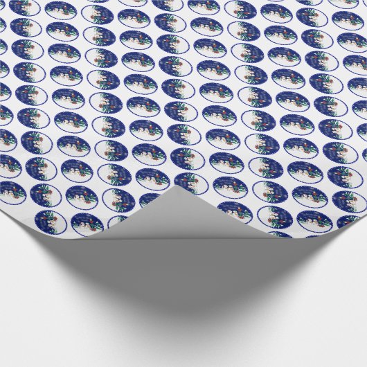 sneeuwman cadeaupapier (Hoek)