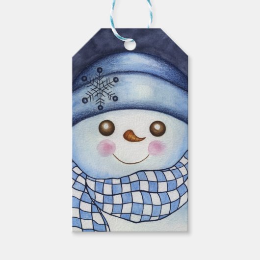 Sneeuwman Cadeautags Cadeaulabel (Voorkant)