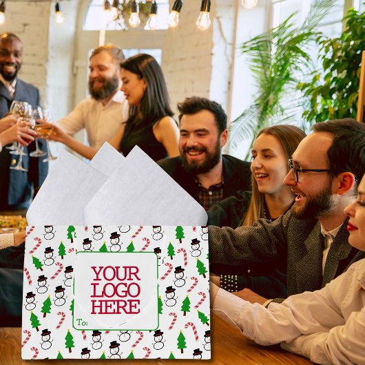 Sneeuwman Candy Cane Kerstboom Werknemer Groot Cadeauzakje