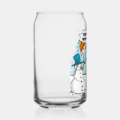 Sneeuwman Cartoon Grappige Tekening Blikvorm Glas (Rechts)