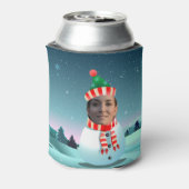 Sneeuwman Cartoon met  gezicht Blikjeskoeler (Blikje Achterkant)