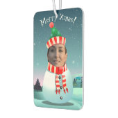 Sneeuwman Cartoon met  gezicht Luchtverfrisser (Links)