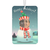 Sneeuwman Cartoon met  gezicht Luchtverfrisser (Achterkant)