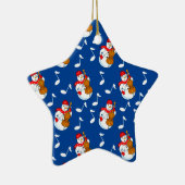 Sneeuwman Cello Muzieknoten Keramisch Ornament (Rechts)