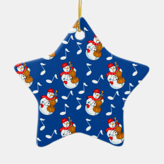 Sneeuwman Cello Muzieknoten Keramisch Ornament