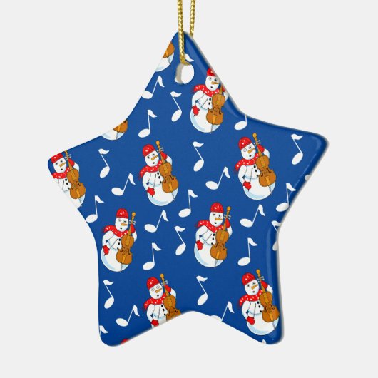 Sneeuwman Cello Muzieknoten Keramisch Ornament (Links)