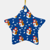 Sneeuwman Cello Muzieknoten Keramisch Ornament (Achterkant)