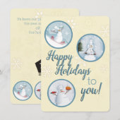 Sneeuwman chefs catering restaurant food service feestdagenkaart (Voorkant / Achterkant)