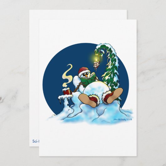 Sneeuwman chillen feestdagenkaart (Voorkant / Achterkant)