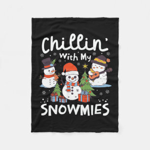 Sneeuwman Christmas Chillin' With My Snowmies komt Fleece Deken