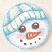 Sneeuwman Coaster Zandsteen Onderzetter (Voorkant)